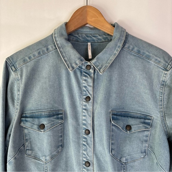 Free People Amber Denim Dress size Medium - Picture 4 of 11